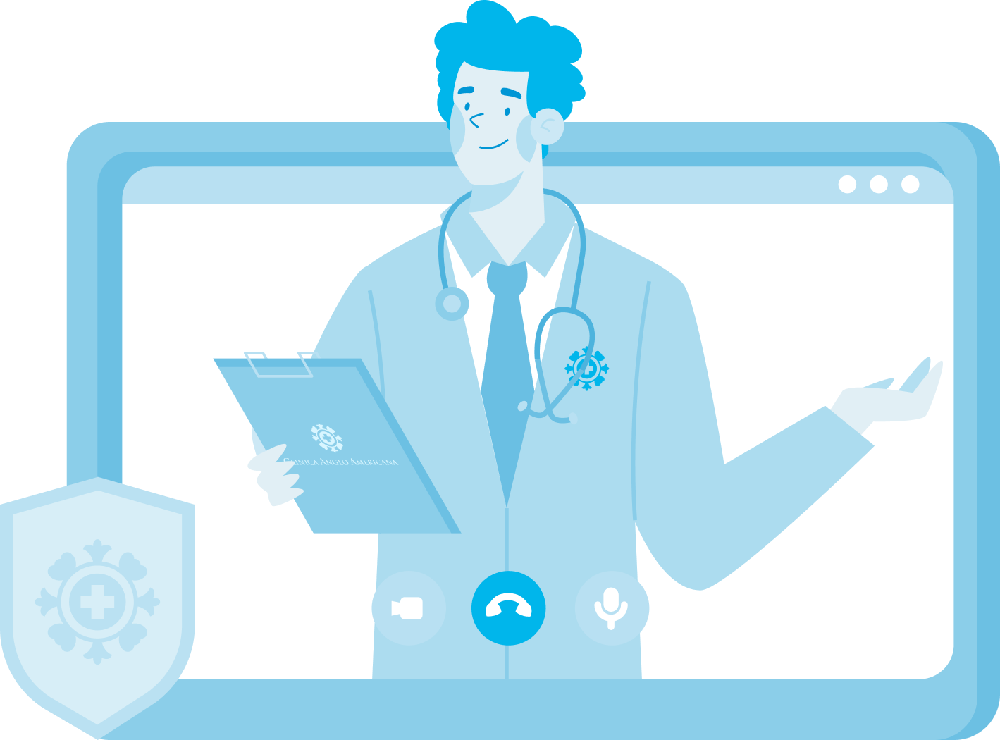 Médico Anglo Salud en videollamada